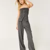 Pantaloni largi Hollister Livvy cu talie ultra înaltă