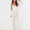 Pantaloni largi Hollister Livvy cu talie ultra înaltă