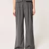 Pantaloni largi Hollister Livvy cu talie ultra înaltă