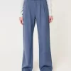 Pantaloni largi Hollister Livvy cu talie ultra înaltă