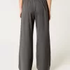 Pantaloni largi Hollister Livvy cu talie ultra înaltă