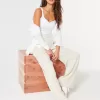 Pantaloni largi Hollister Livvy cu talie ultra înaltă