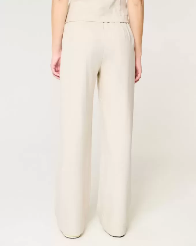 Pantaloni largi Hollister Livvy cu talie ultra înaltă