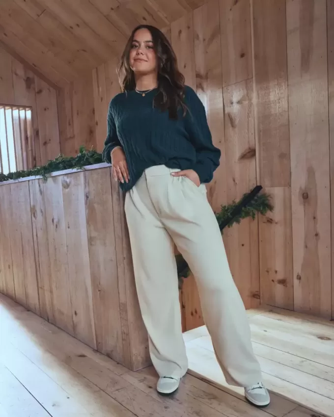 Pantaloni largi Hollister Livvy cu talie ultra înaltă