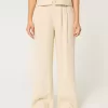 Pantaloni largi Hollister Livvy, cu talie ultra înaltă, din amestec de in