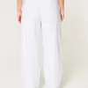 Pantaloni largi Hollister Livvy, cu talie ultra înaltă, din amestec de in