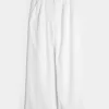 Pantaloni largi Hollister Livvy, cu talie ultra înaltă, din amestec de in