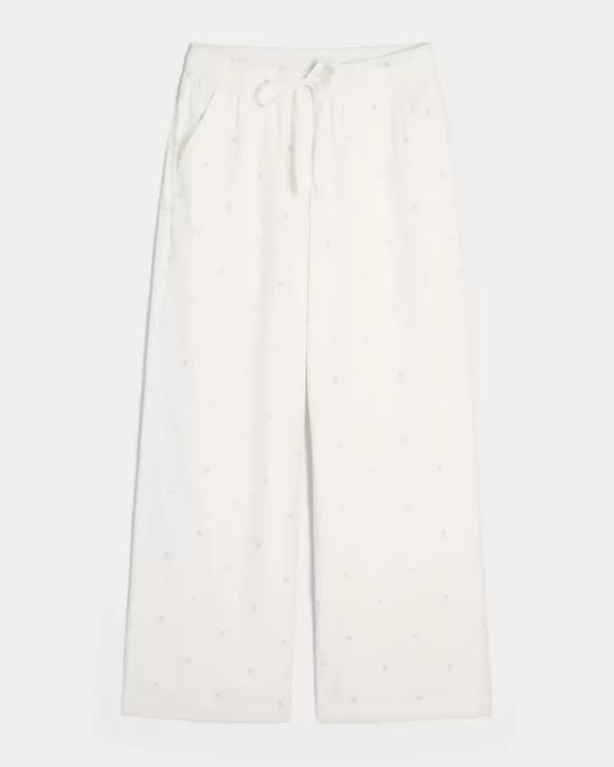 Pantaloni largi Seersucker Pantaloni largi Seersucker