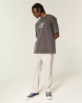 Pantaloni largi Seersucker