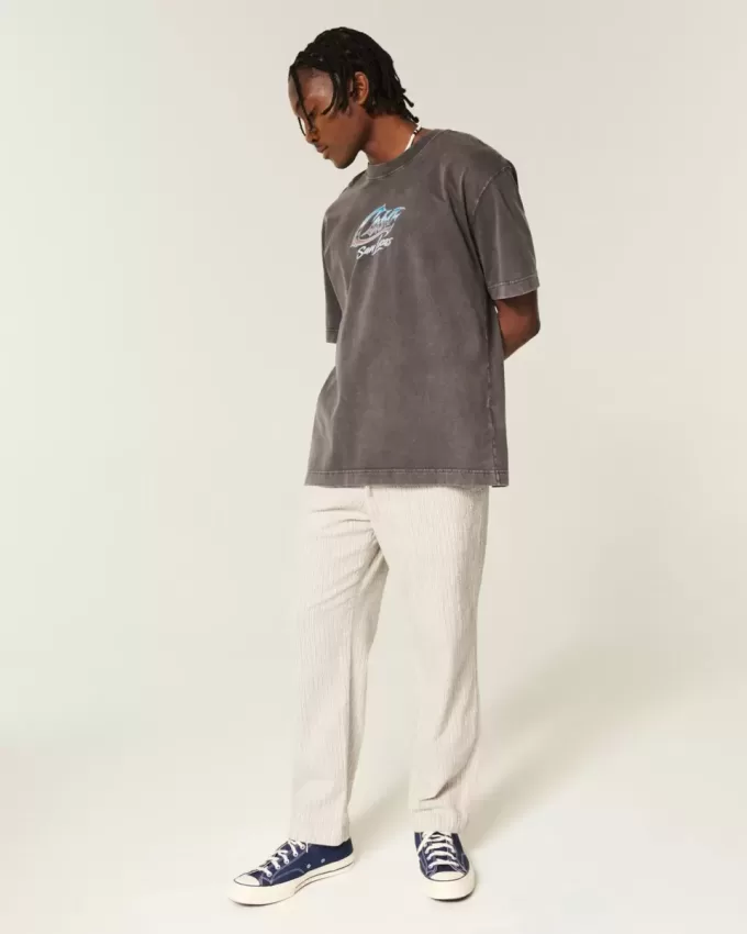 Pantaloni largi Seersucker Pantaloni largi Seersucker