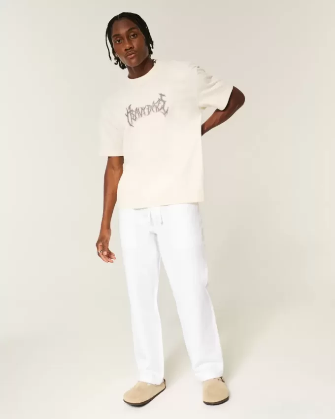 Pantaloni largi Seersucker Pantaloni largi Seersucker