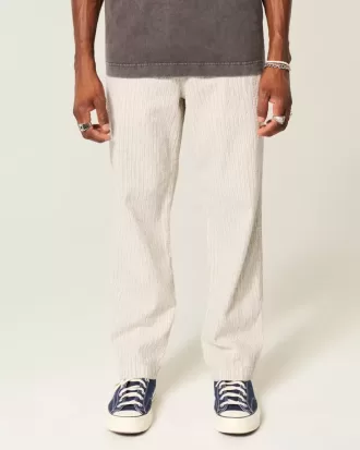 Pantaloni largi Seersucker