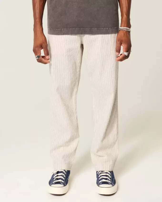 Pantaloni largi Seersucker Pantaloni largi Seersucker