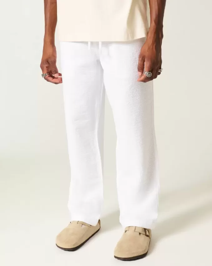 Pantaloni largi Seersucker Pantaloni largi Seersucker