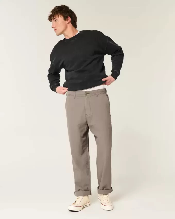 Pantaloni lenți cu talie flexibilă din amestec de in Pantaloni lenți cu talie flexibilă din amestec de in