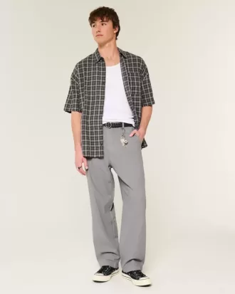 Pantaloni lenți cu talie flexibilă din amestec de in