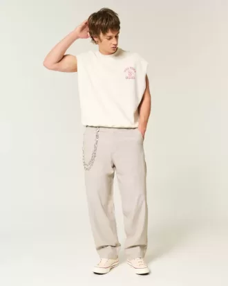 Pantaloni lenți cu talie flexibilă din amestec de in