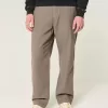 Pantaloni lenți cu talie flexibilă din amestec de in Pantaloni lenți cu talie flexibilă din amestec de in