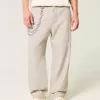 Pantaloni lenți cu talie flexibilă din amestec de in Pantaloni lenți cu talie flexibilă din amestec de in