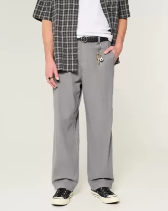 Pantaloni lenți cu talie flexibilă din amestec de in