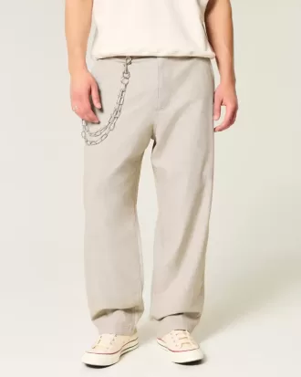 Pantaloni lenți cu talie flexibilă din amestec de in