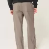 Pantaloni lenți cu talie flexibilă din amestec de in Pantaloni lenți cu talie flexibilă din amestec de in