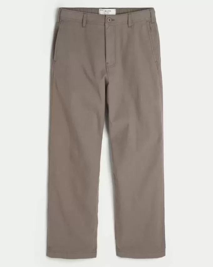 Pantaloni lenți cu talie flexibilă din amestec de in Pantaloni lenți cu talie flexibilă din amestec de in