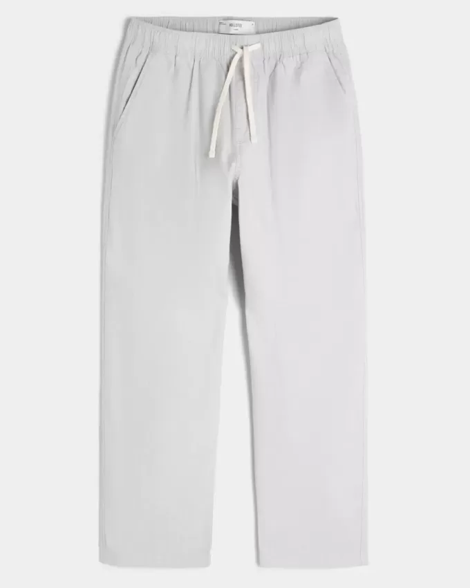 Pantaloni lenți cu tragere din amestec de in Pantaloni lenți cu tragere din amestec de in