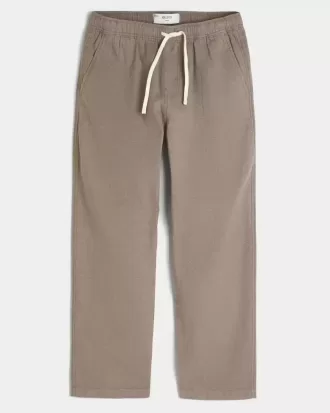 Pantaloni lenți cu tragere din amestec de in