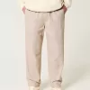 Pantaloni lenți cu tragere din amestec de in Pantaloni lenți cu tragere din amestec de in