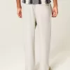 Pantaloni lenți cu tragere din amestec de in Pantaloni lenți cu tragere din amestec de in