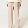 Pantaloni lenți cu tragere din amestec de in Pantaloni lenți cu tragere din amestec de in