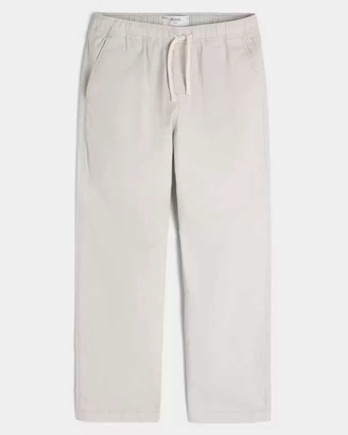 Pantaloni lenți cu tragere din amestec de in Pantaloni lenți cu tragere din amestec de in