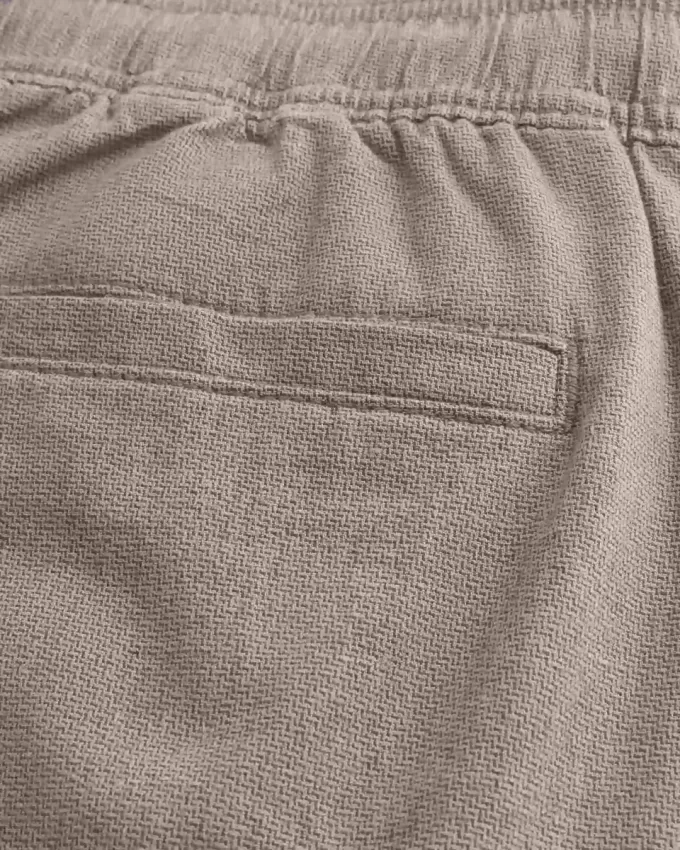 Pantaloni lenți cu tragere din amestec de in