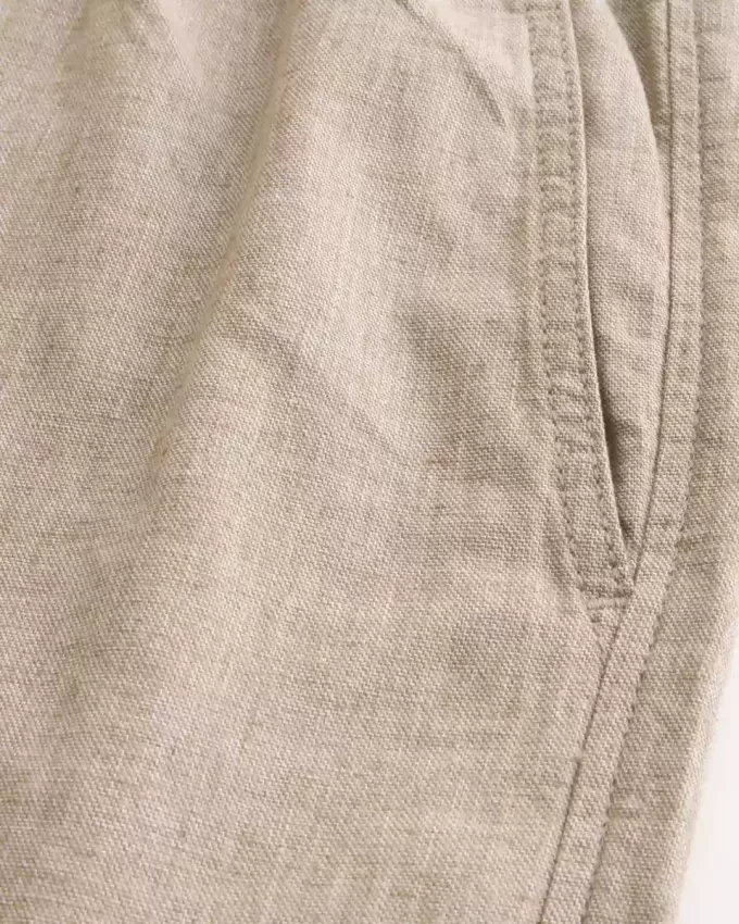 Pantaloni lenți cu tragere din amestec de in Pantaloni lenți cu tragere din amestec de in