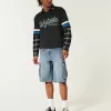 Pantaloni scurți cargo din denim cu spălare medie