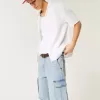 Pantaloni scurți cargo din denim largi