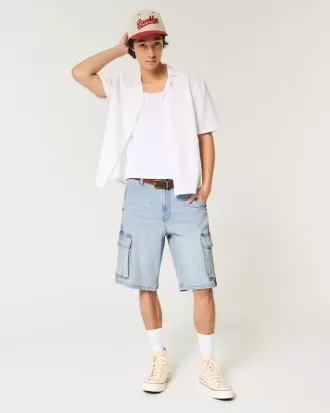 Pantaloni scurți cargo din denim largi