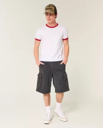 Pantaloni scurți cargo largi la genunchi