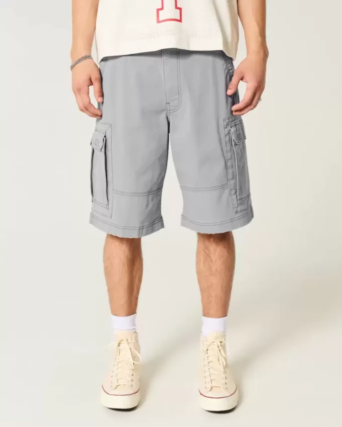 Pantaloni scurți cargo largi la genunchi