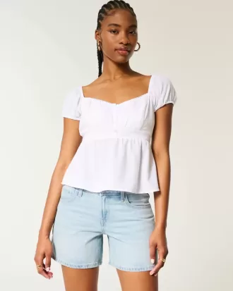 Pantaloni scurți Carpenter din denim, cu talie joasă, spălate ușoare, 5″