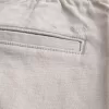 Pantaloni scurți cu fața plată din amestec de in până la genunchi