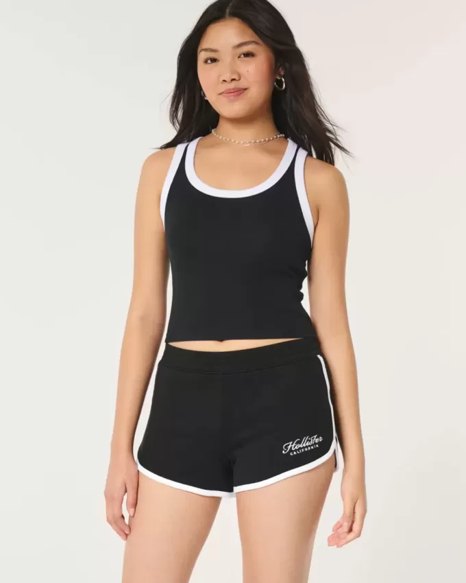 Pantaloni scurți cu logo cu talie mare Pantaloni scurți cu logo cu talie mare