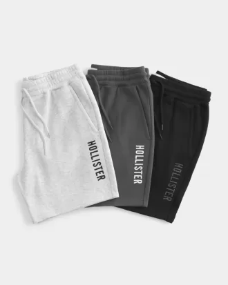 Pantaloni scurți cu logo Hollister Feel Good Fleece la mijlocul coapsei, pachet de 3