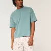 Pantaloni scurți cu model din amestec de in deasupra genunchiului Pantaloni scurți cu model din amestec de in deasupra genunchiului