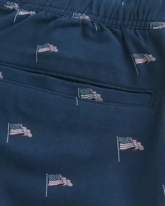Pantaloni scurți cu model din amestec de in deasupra genunchiului