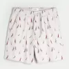 Pantaloni scurți cu model din amestec de in deasupra genunchiului Pantaloni scurți cu model din amestec de in deasupra genunchiului