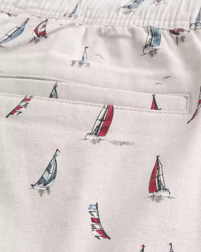 Pantaloni scurți cu model din amestec de in deasupra genunchiului Pantaloni scurți cu model din amestec de in deasupra genunchiului