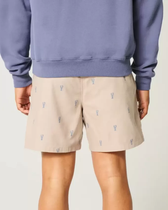 Pantaloni scurți cu model homar la jumătatea coapsei Pantaloni scurți cu model homar la jumătatea coapsei