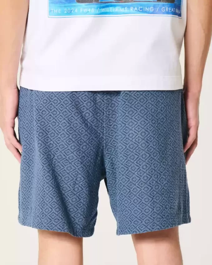 Pantaloni scurți cu tragere din amestec de in